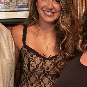 Commense Black and Cream Lace Patchwork Cami Midi Dress